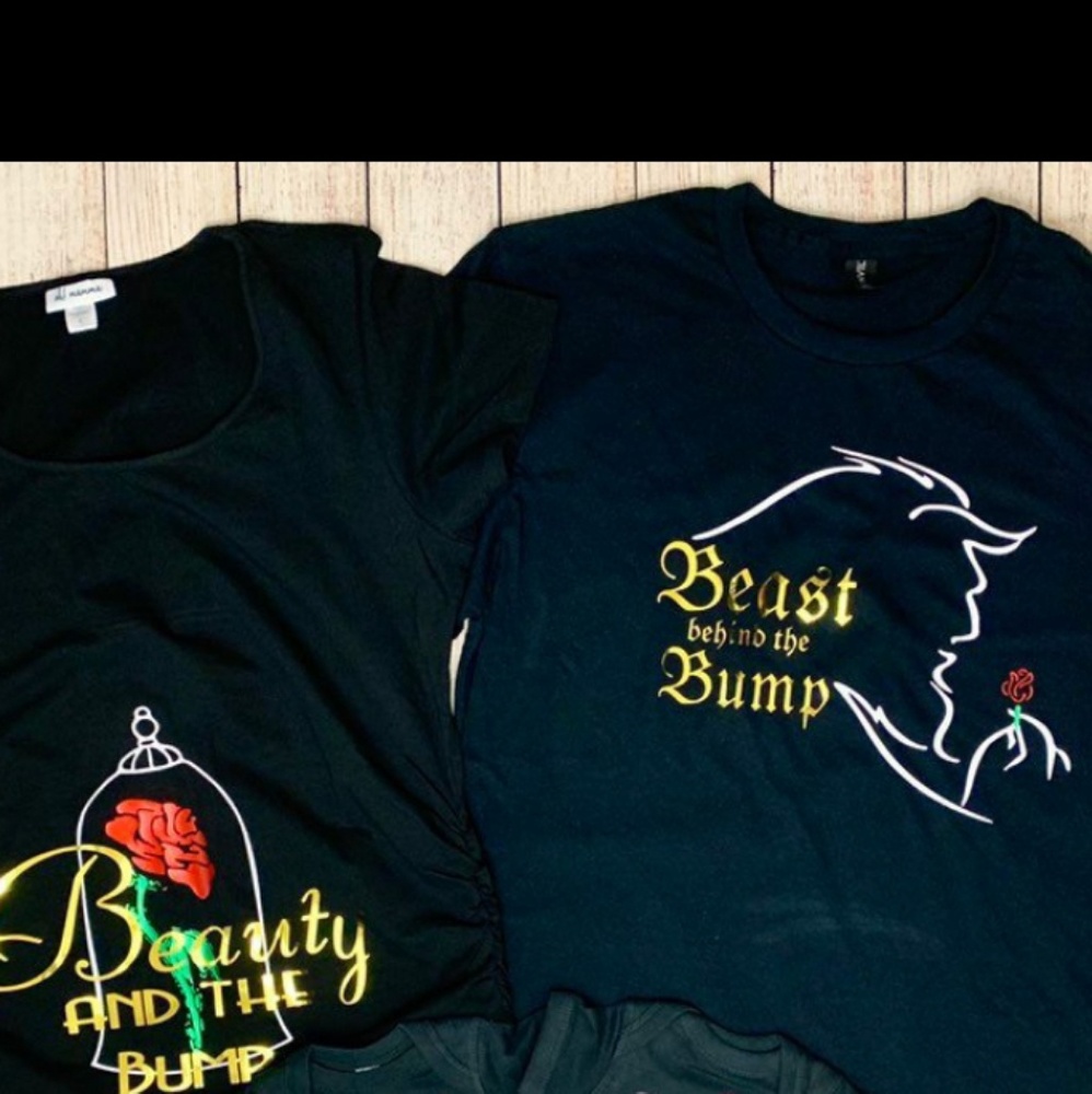 Pregnancy Announcement Matching Beauty & Beast Top